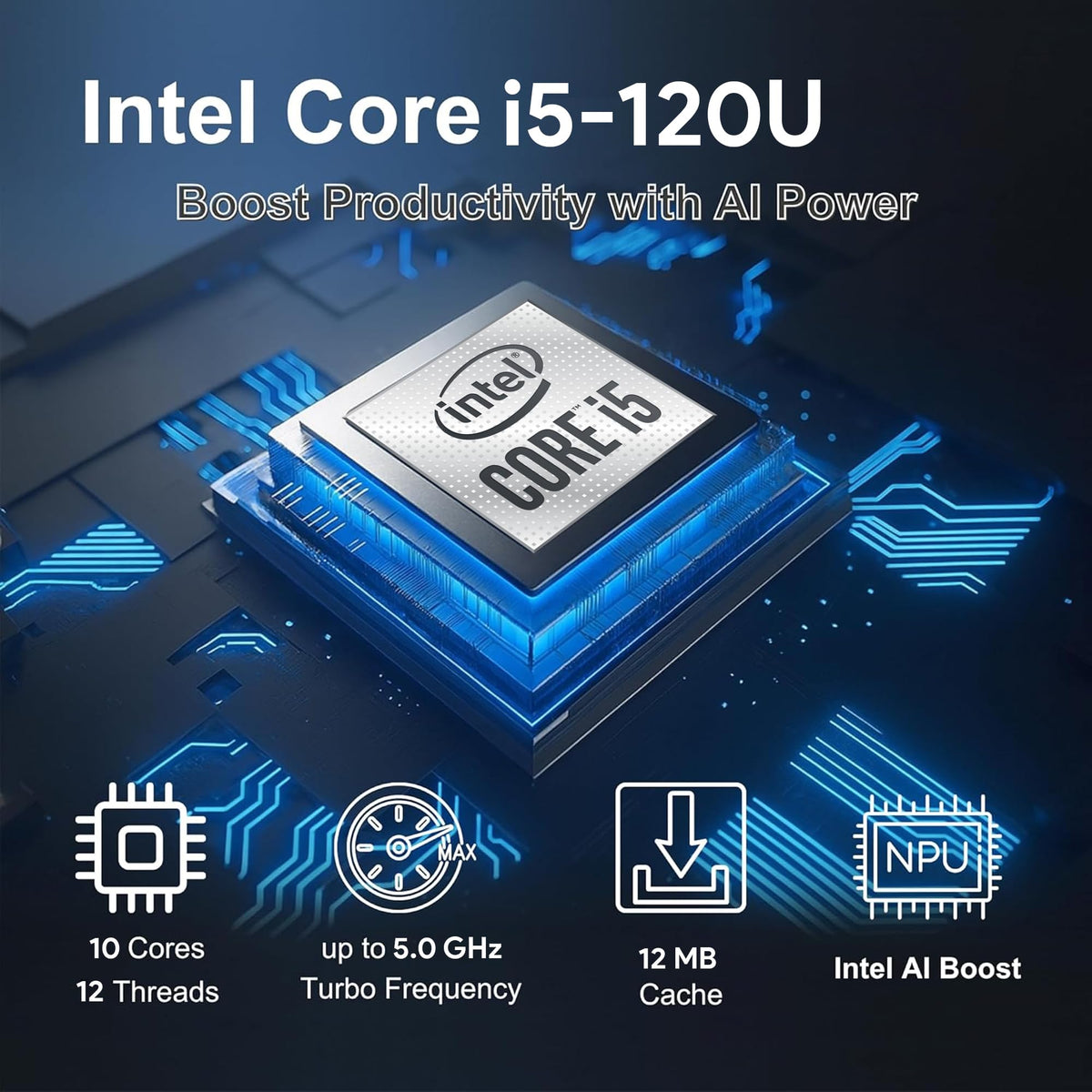 16" FHD+ Business Laptop, Intel 10 Core i5-120U, 16GB DDR5 RAM, 256GB SSD W941857