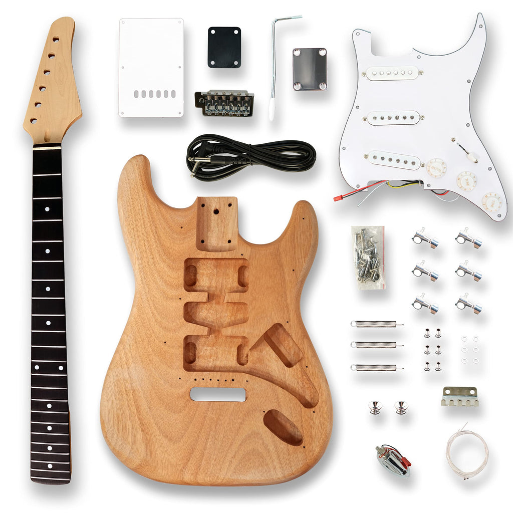Electric Guitar Kit Okoume Body Maple Neck Ebony Fingerboard P36009