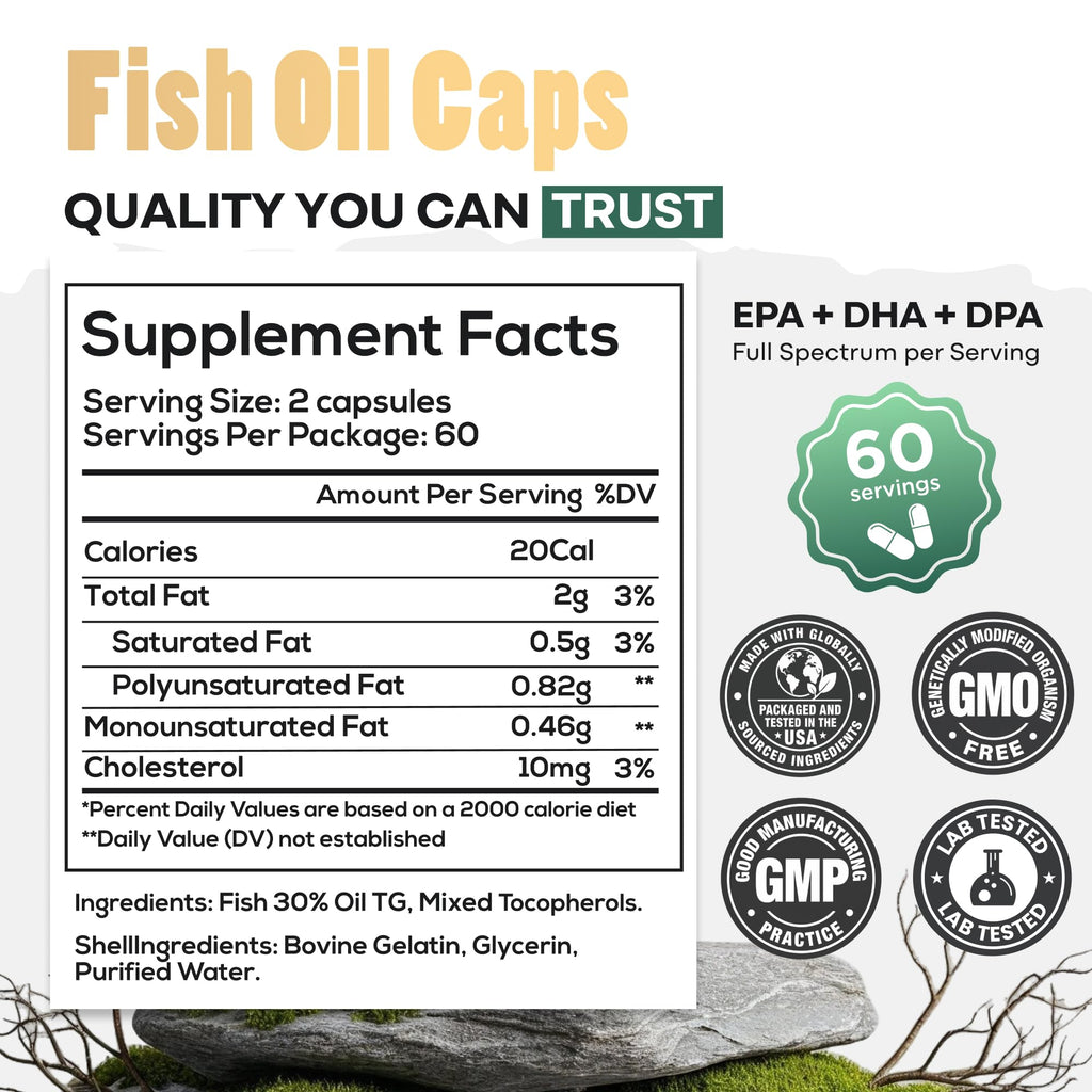 Fish Oil Omega 3 Supplements 120 Capsules K520384