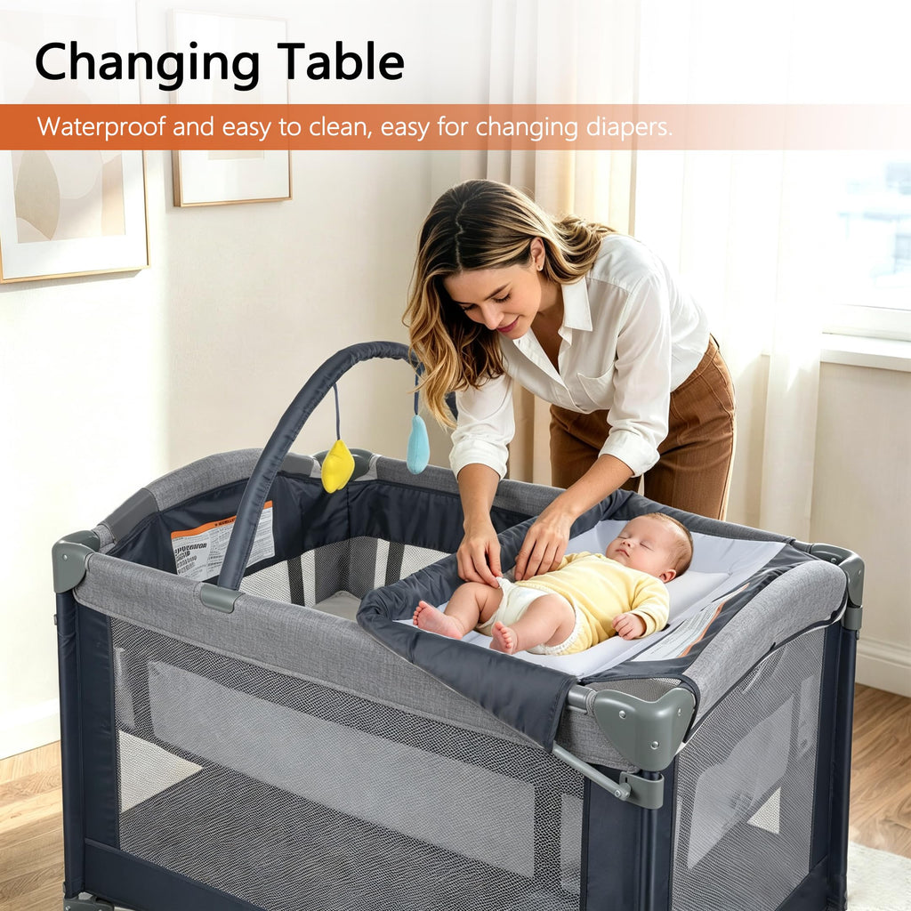 3-in-1 Pack and Play Playard with Bassinet & Changing Table B3279