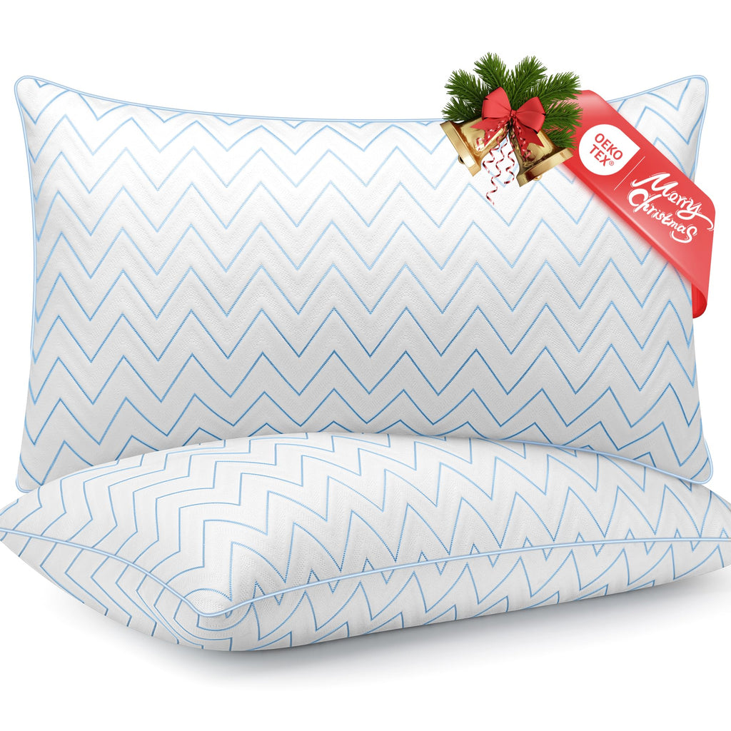 King Size Set of 2 Medium Firm Microfiber Bed Pillows B709857