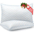 King Size Set of 2 Medium Firm Microfiber Bed Pillows B709857