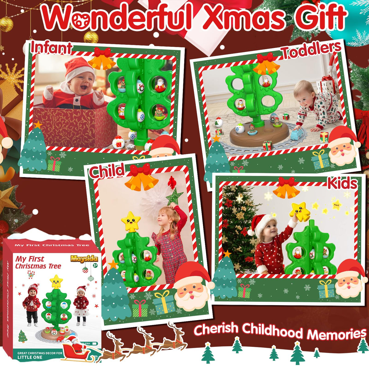 Colorful Plastic Finger Puppets Christmas Tree U644548
