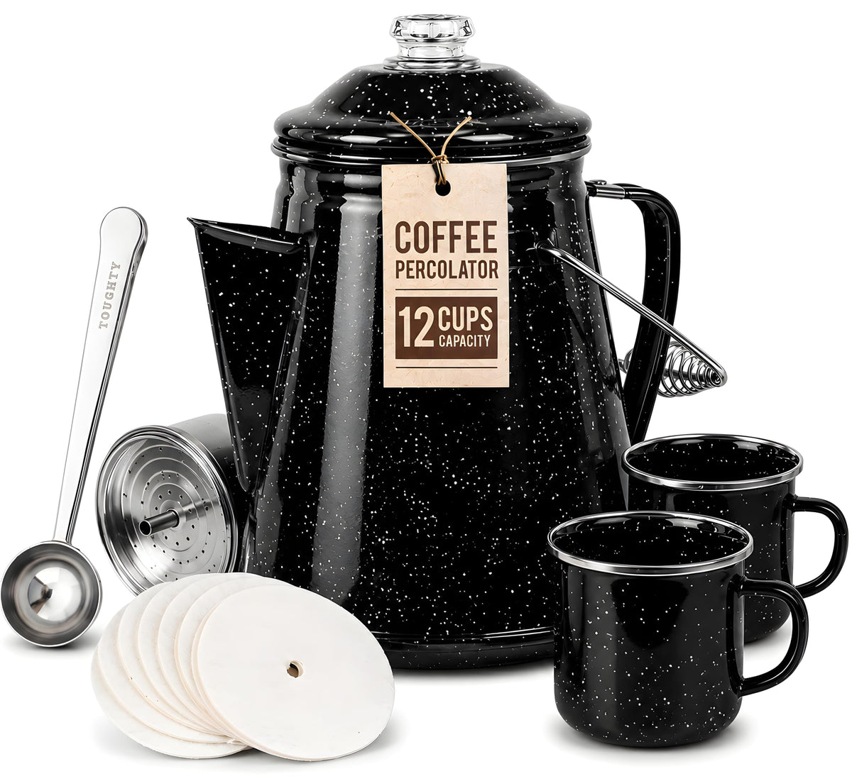 12 Cup Enamel Coffee Percolator O615