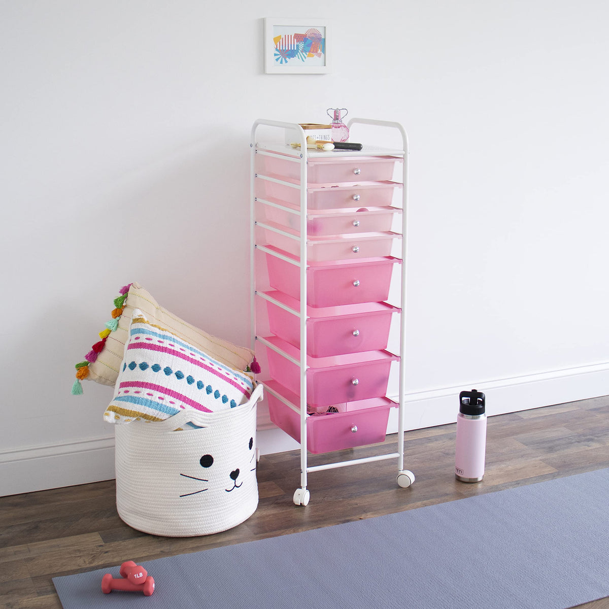 8 Drawer Rolling Storage Cart with Wheels V223