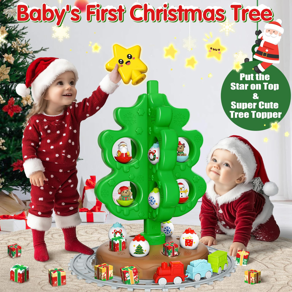Colorful Plastic Finger Puppets Christmas Tree U644548