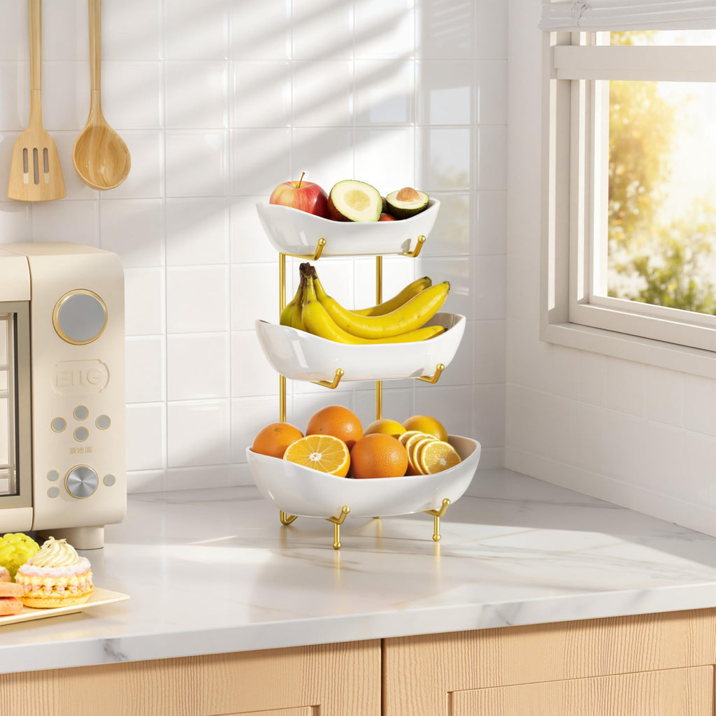 Ceramic 3 Tier Fruit Bowl B90258