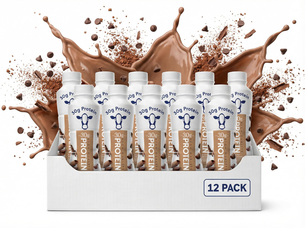 High Protein Chocolate Nutrition Shake, 30g Protein, 2g Sugar, 12 Pack J44062