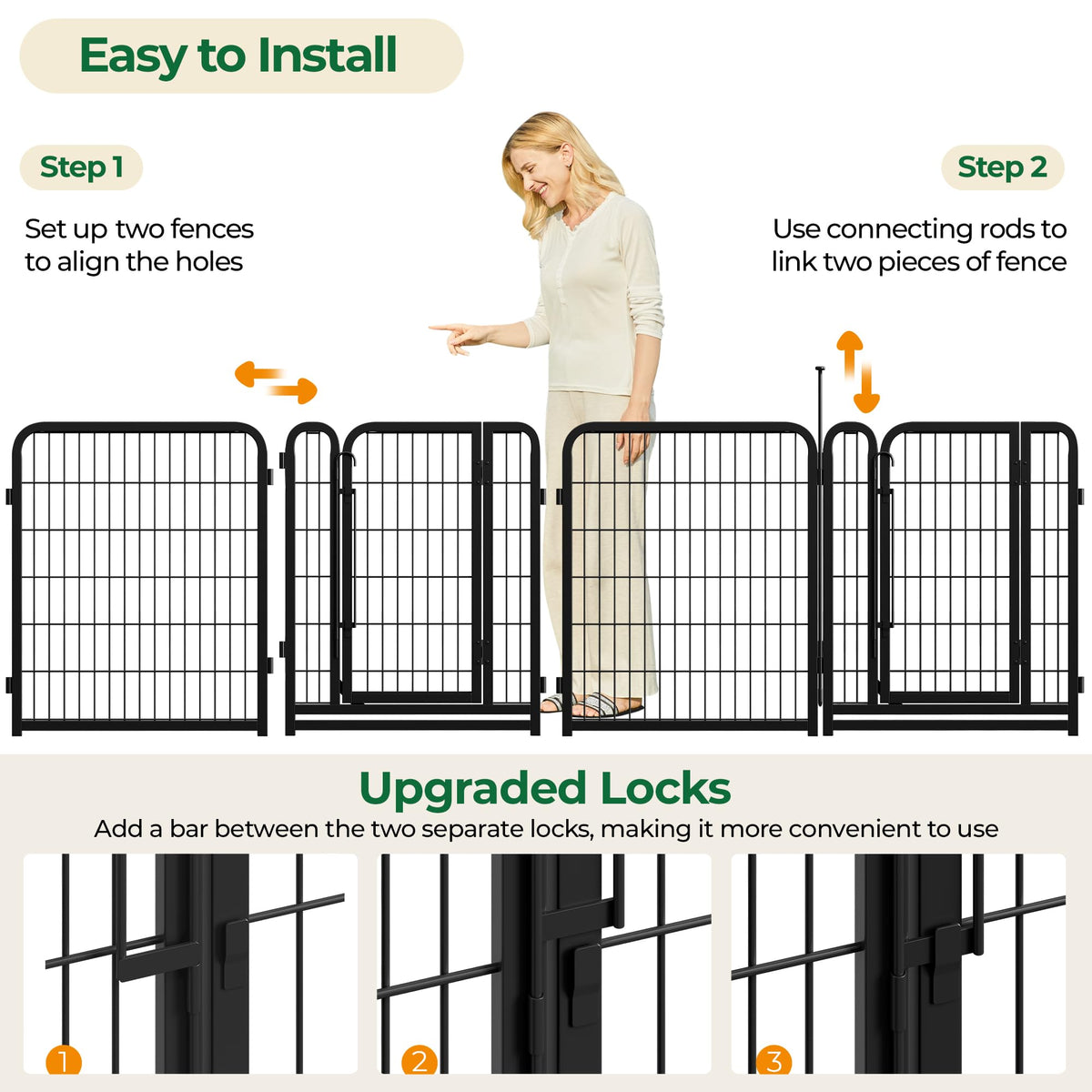 32 Inch 16 Panels Heavy Duty Dog Playpen L1913