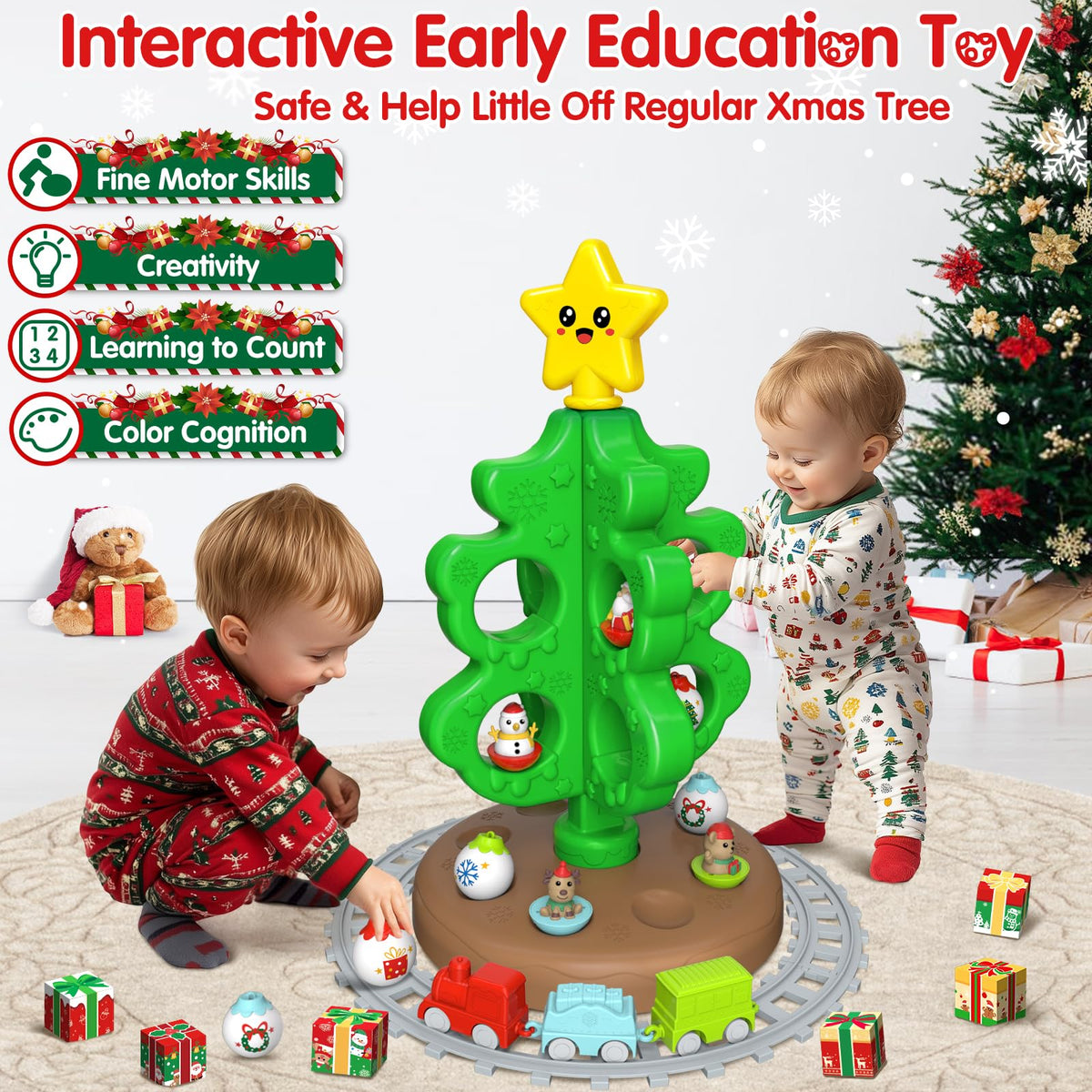 Colorful Plastic Finger Puppets Christmas Tree U644548