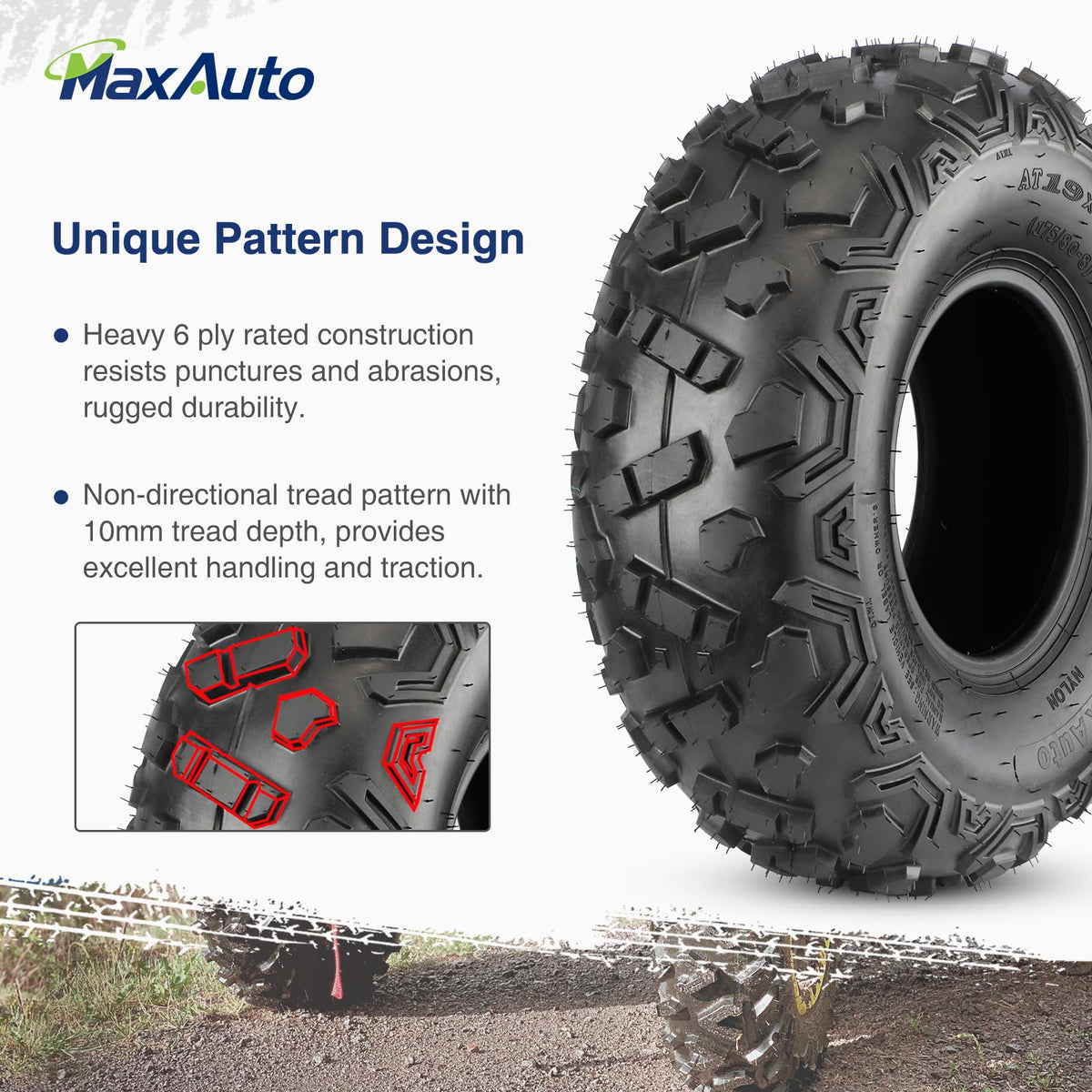 19x7-8 ATV Tires Set of 2 F91235