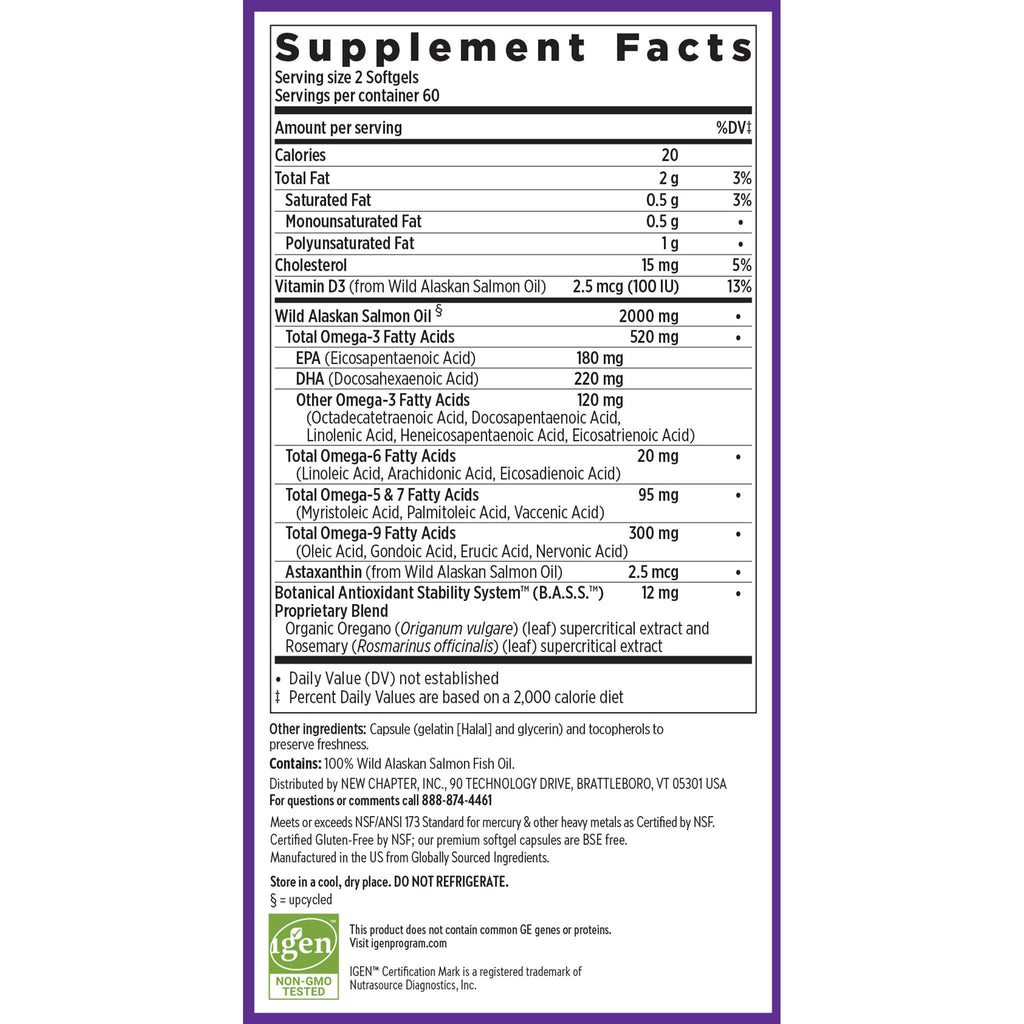 Wild Alaskan Salmon Oil 120 Softgels T36702