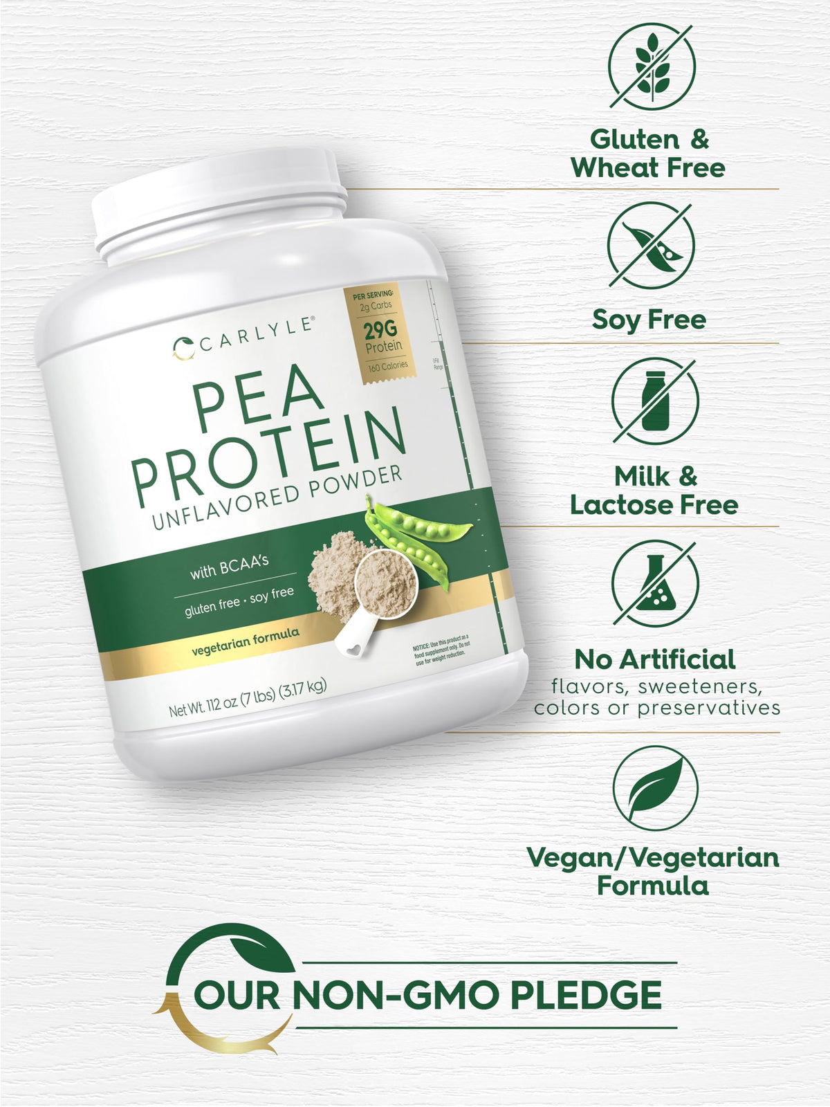 Pea Protein Isolate Powder 7lb Unflavored C356