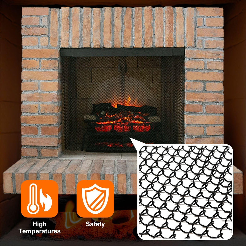 2 Pack Fireplace Screen Mesh Curtain X1172
