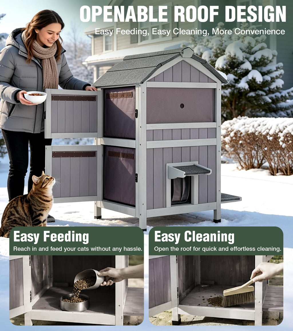 2-Level Weatherproof Cat House E6540