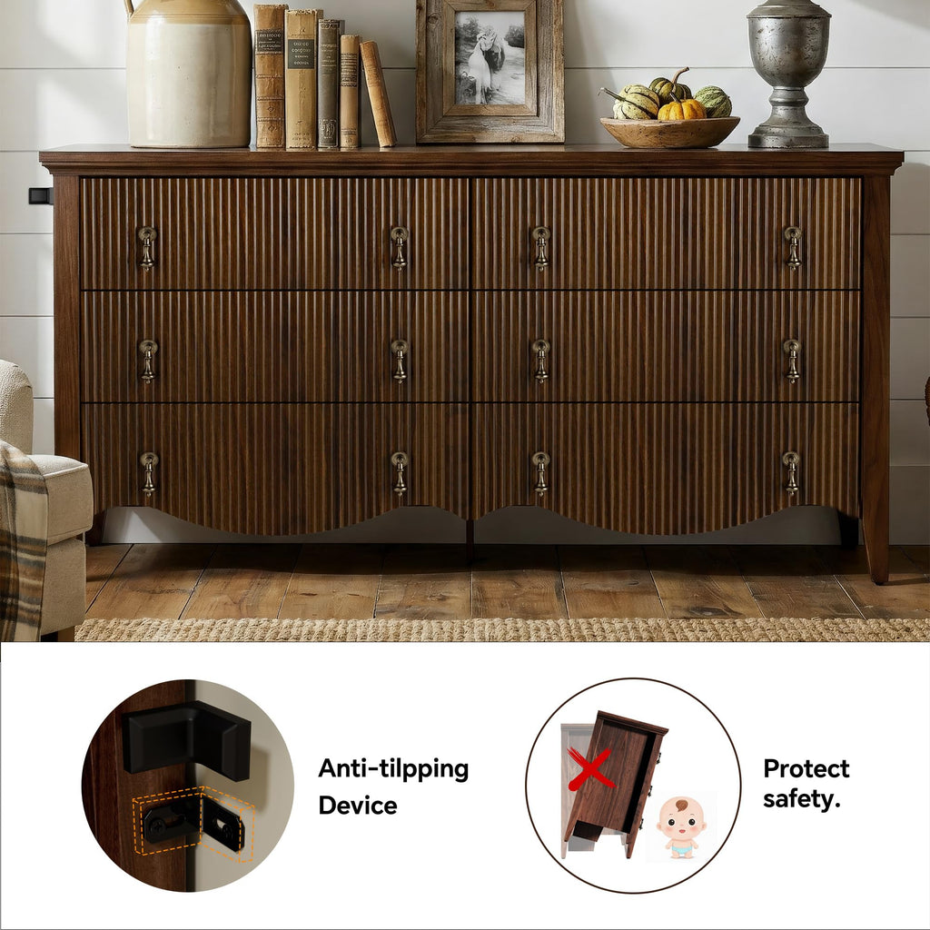 6-Drawer Fluted Dresser I93758