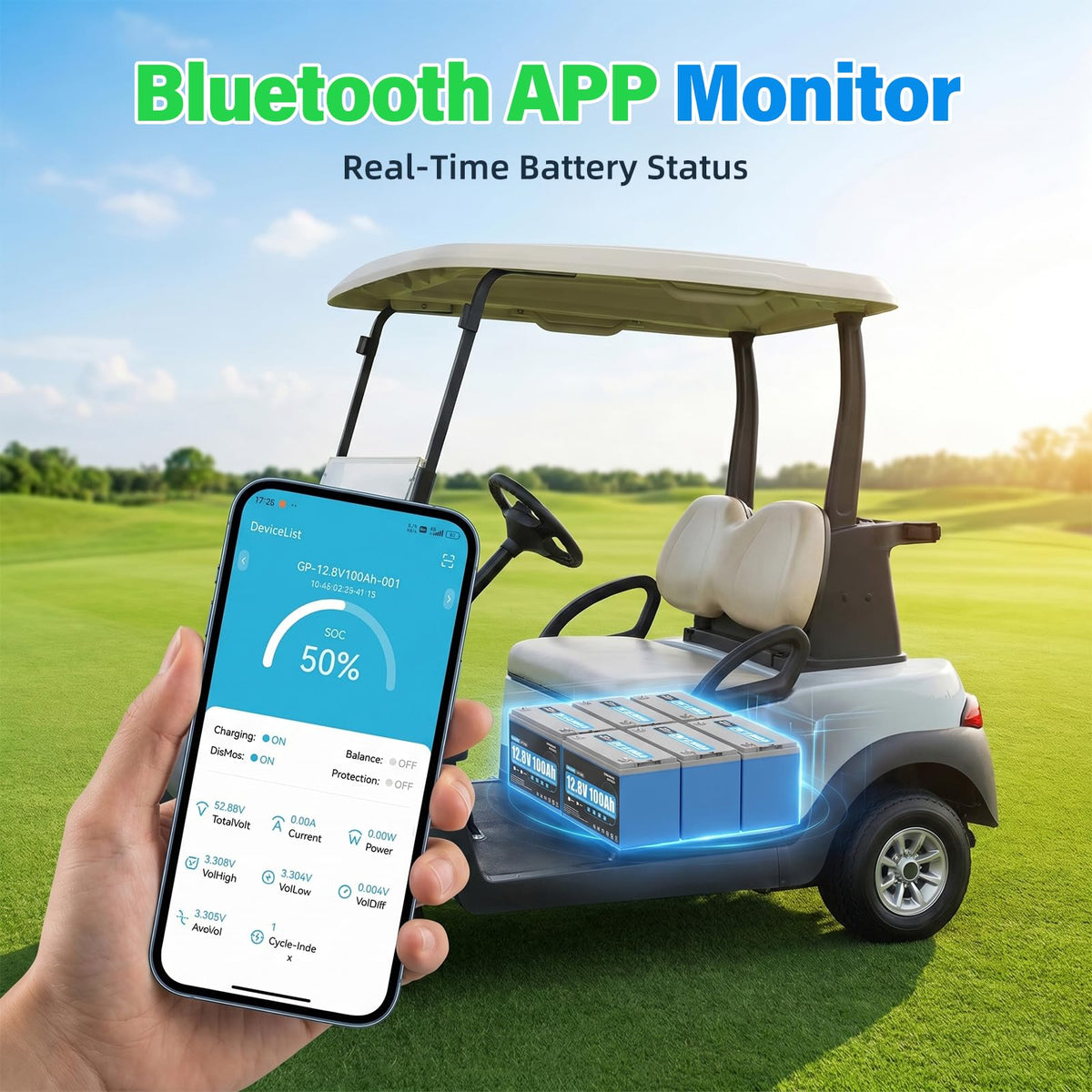 12.8V 100Ah LiFePO4 Battery with 150A BMS A361