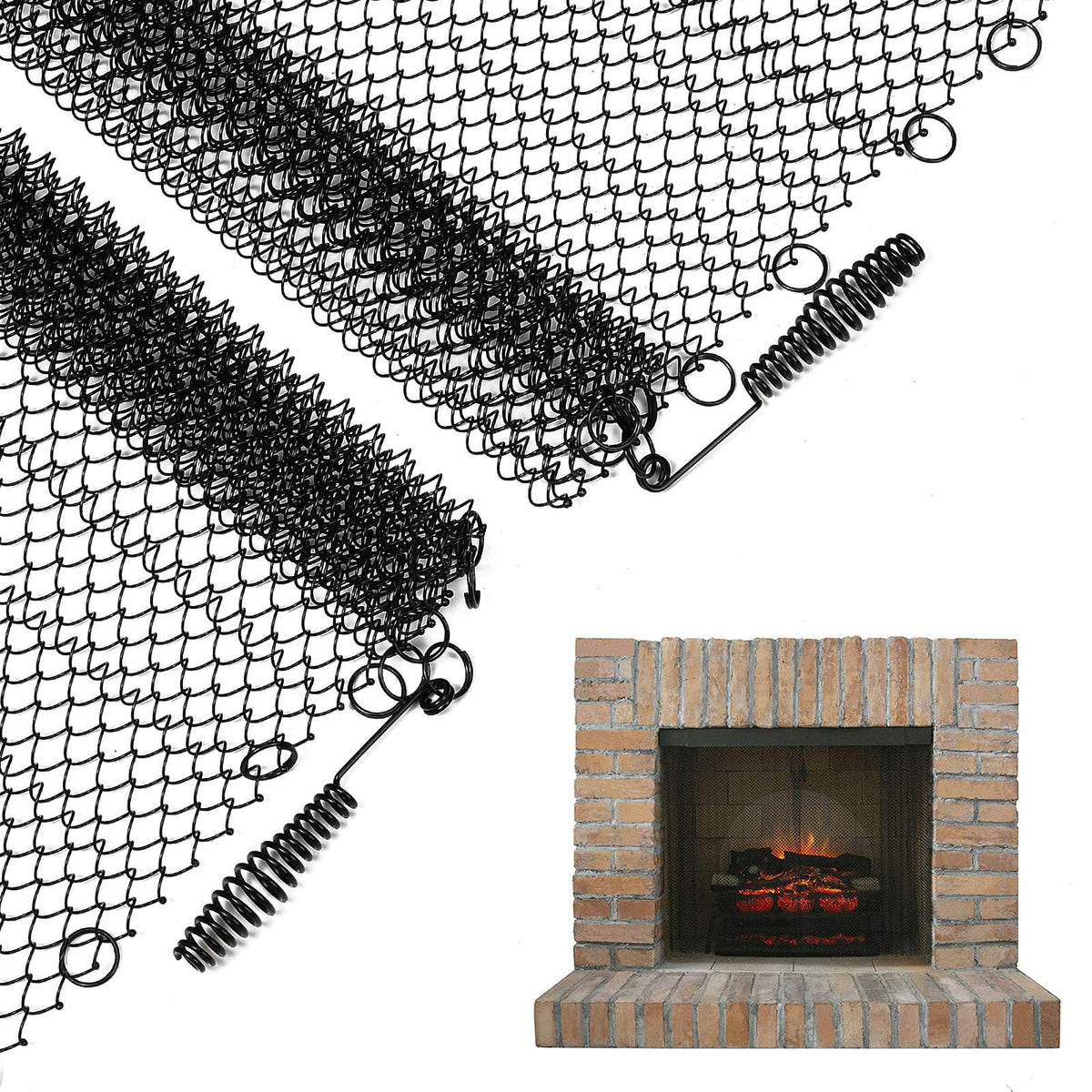 2 Pack Fireplace Screen Mesh Curtain X1172
