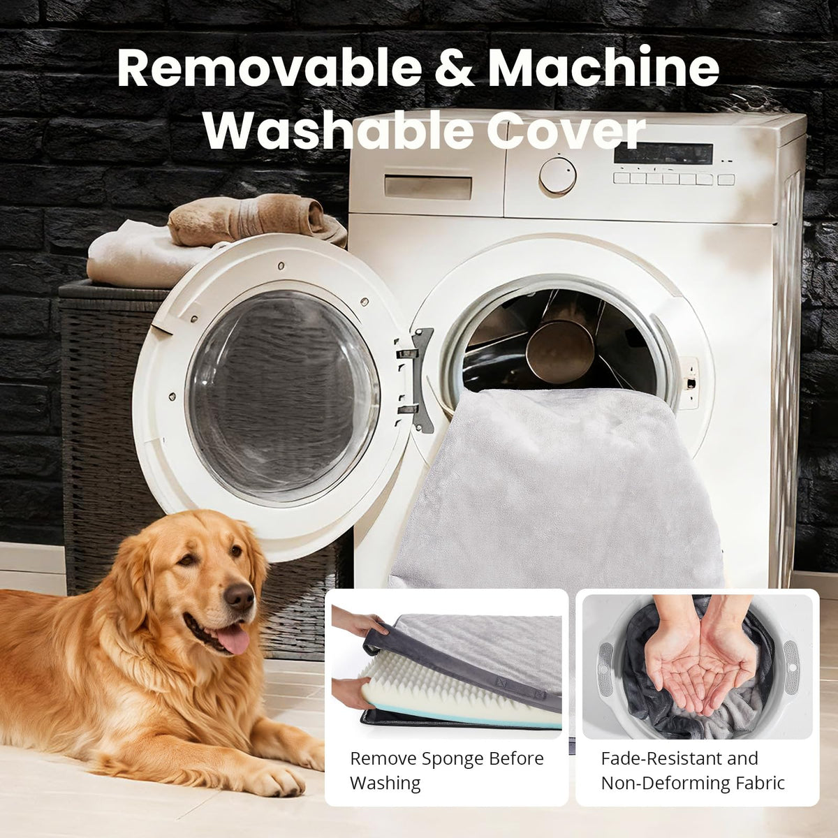 Large Reversible Memory Foam Dog Bed A746830