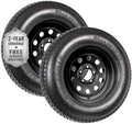 2-Pack Trailer Tire Rim Assembly ST205/75D15 5 Lug Black G24122