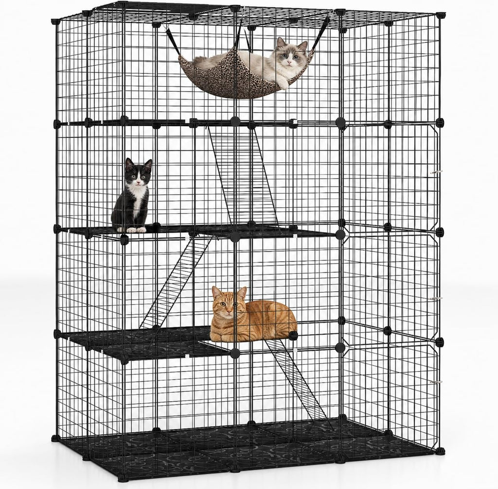 Large 4-Tier Metal Wire Cat Cage N882924