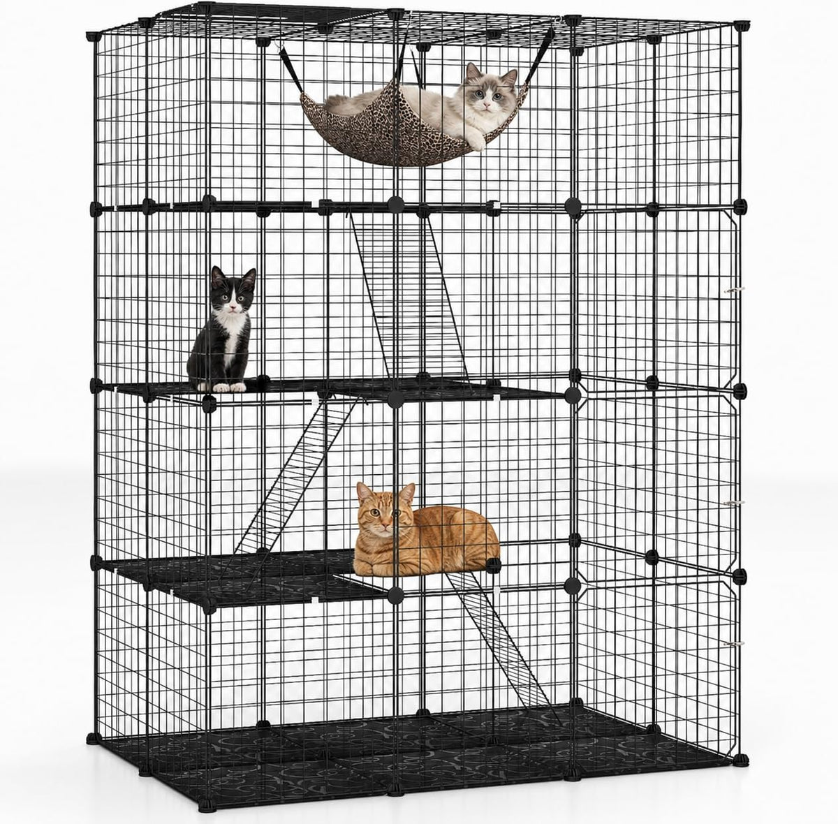 Large 4-Tier Metal Wire Cat Cage N882924
