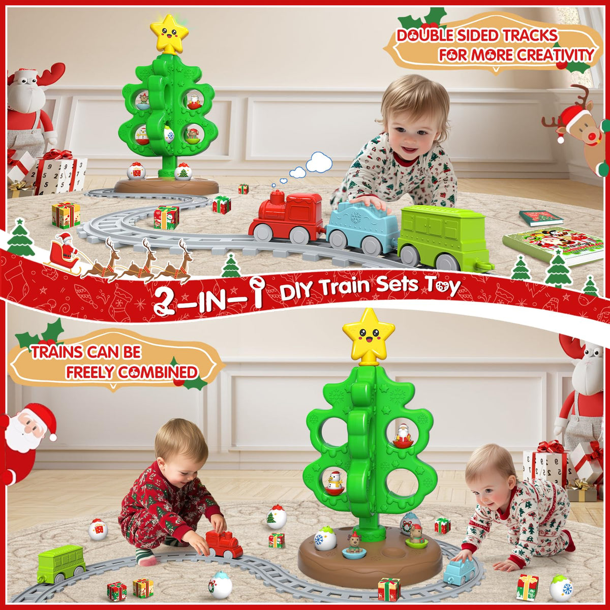 Colorful Plastic Finger Puppets Christmas Tree U644548