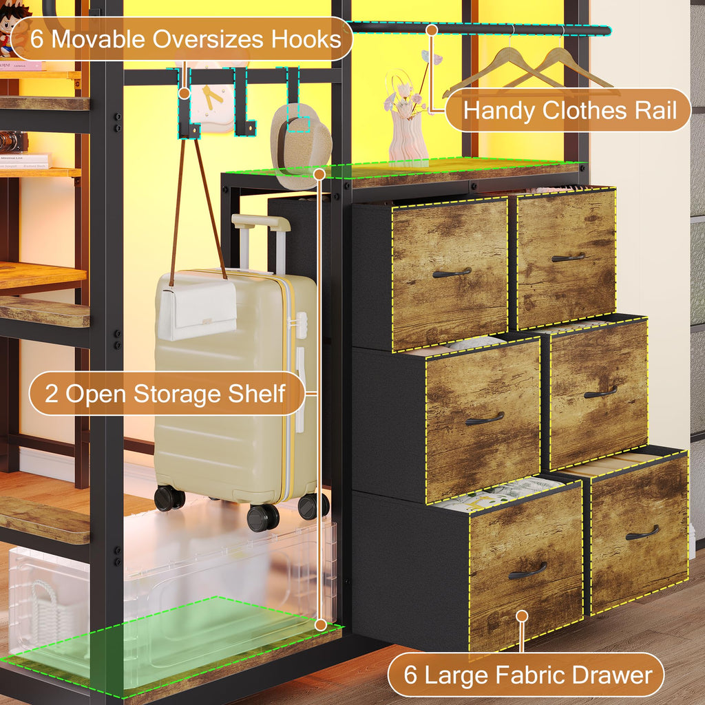 Twin Loft Bed with Desk and 6 Storage Drawers V330638