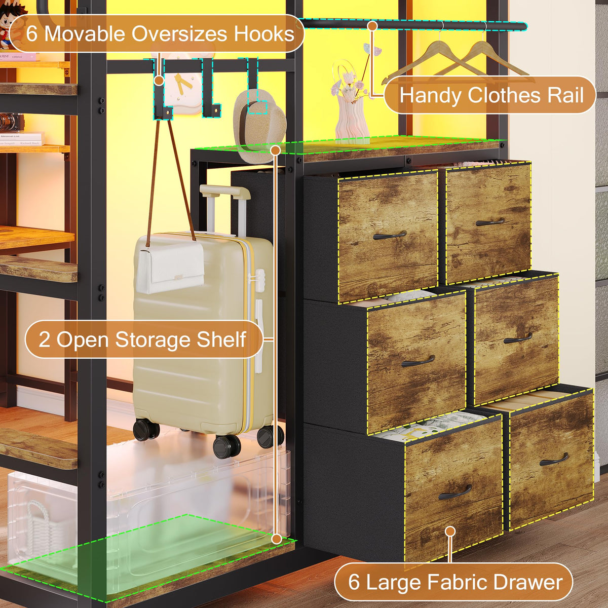 Twin Loft Bed with Desk and 6 Storage Drawers V330638