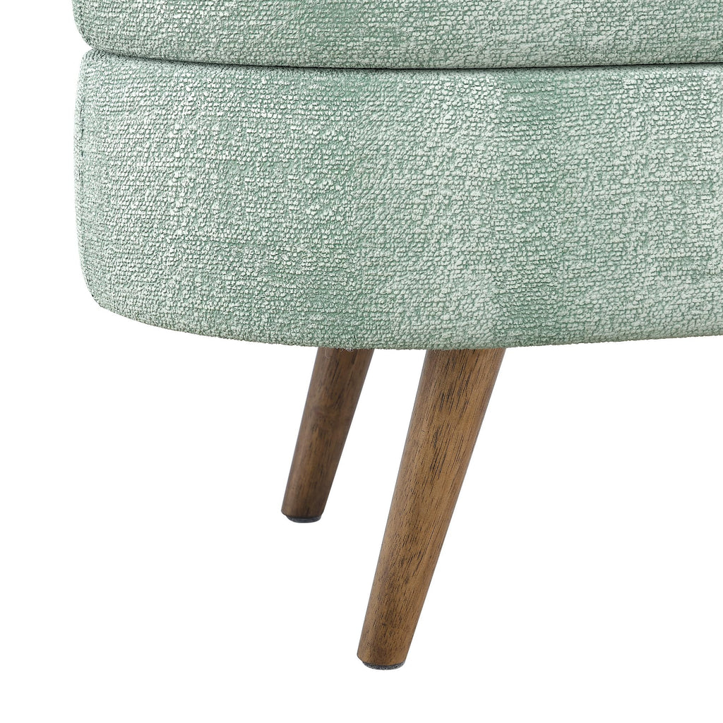 Oval Storage Bench with Rubber Wood Legs Gray C19041