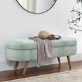 Oval Storage Bench with Rubber Wood Legs Gray C19041