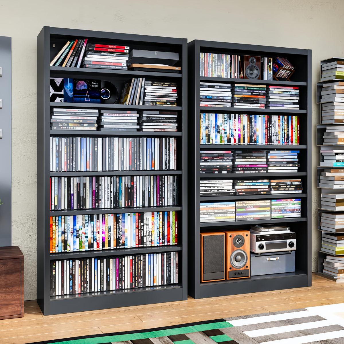 7 Tier Metal Media Storage Cabinet with Adjustable Shelves G53701