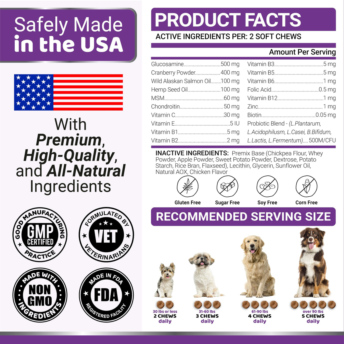 Dog Multivitamin with Glucosamine, 240 Treats D236