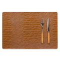 Faux Leather Placemats Set of 8 Brown E163266