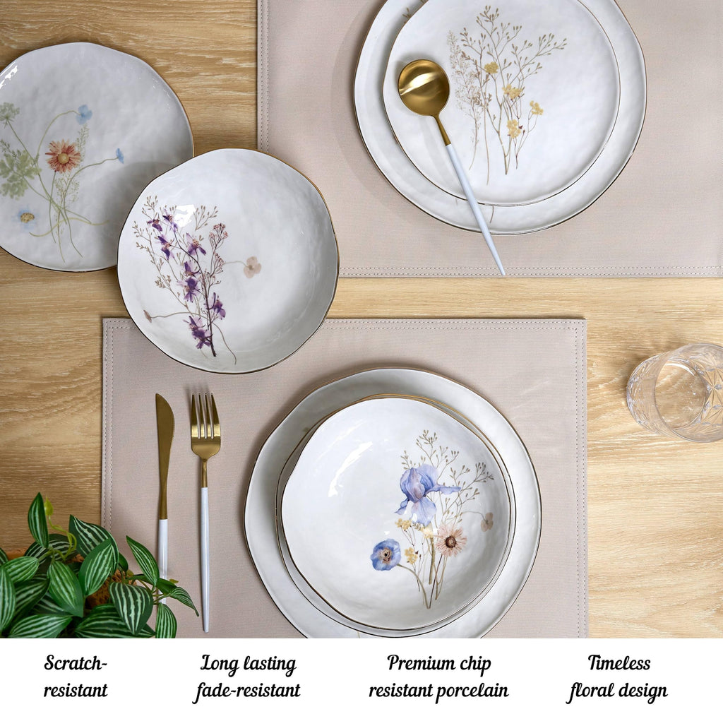 12-Piece Glossy White Porcelain Dinnerware Set for 4 N609