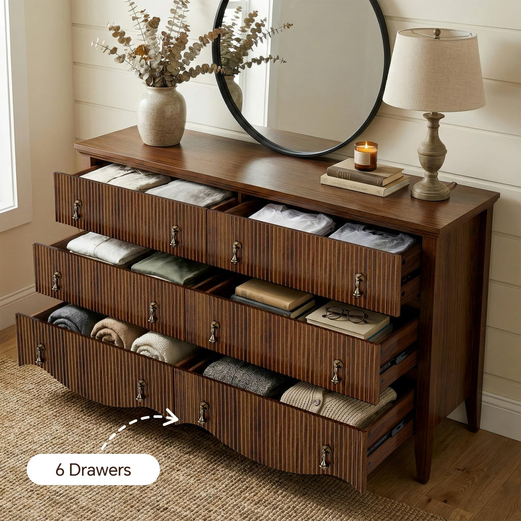 6-Drawer Fluted Dresser I93758