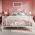 Full Size White Metal Bed Frame with Headboard N158311